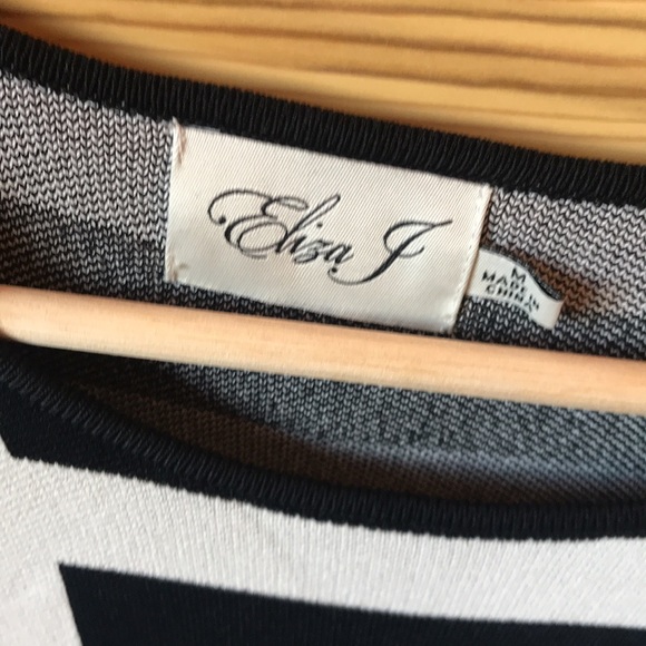 Eliza J Black and White Striped Dress Size Medium - Picture 3 of 8
